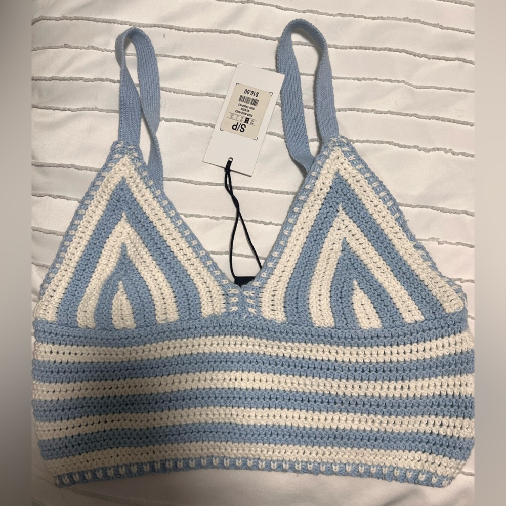 NWT Crochet Cropped Tank
